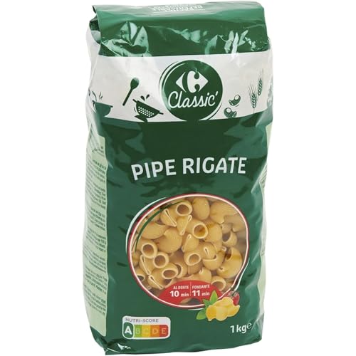 Pâtes Pipe Rigate Carrefour Nutri-Score A blé dur pour repas sains en famille