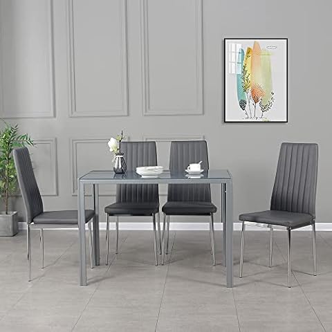 Panana Grey Glass Dining Table Set Cover