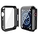Misxi 2 Pack Hard PC Case with Tempered Glass Screen Protector Compatible with Apple Watch Series 9 (2023) Series 8 Series 7 45mm, Ultra-Thin Scratch Resistant Cover for iWatch S9/S8/S7, Black