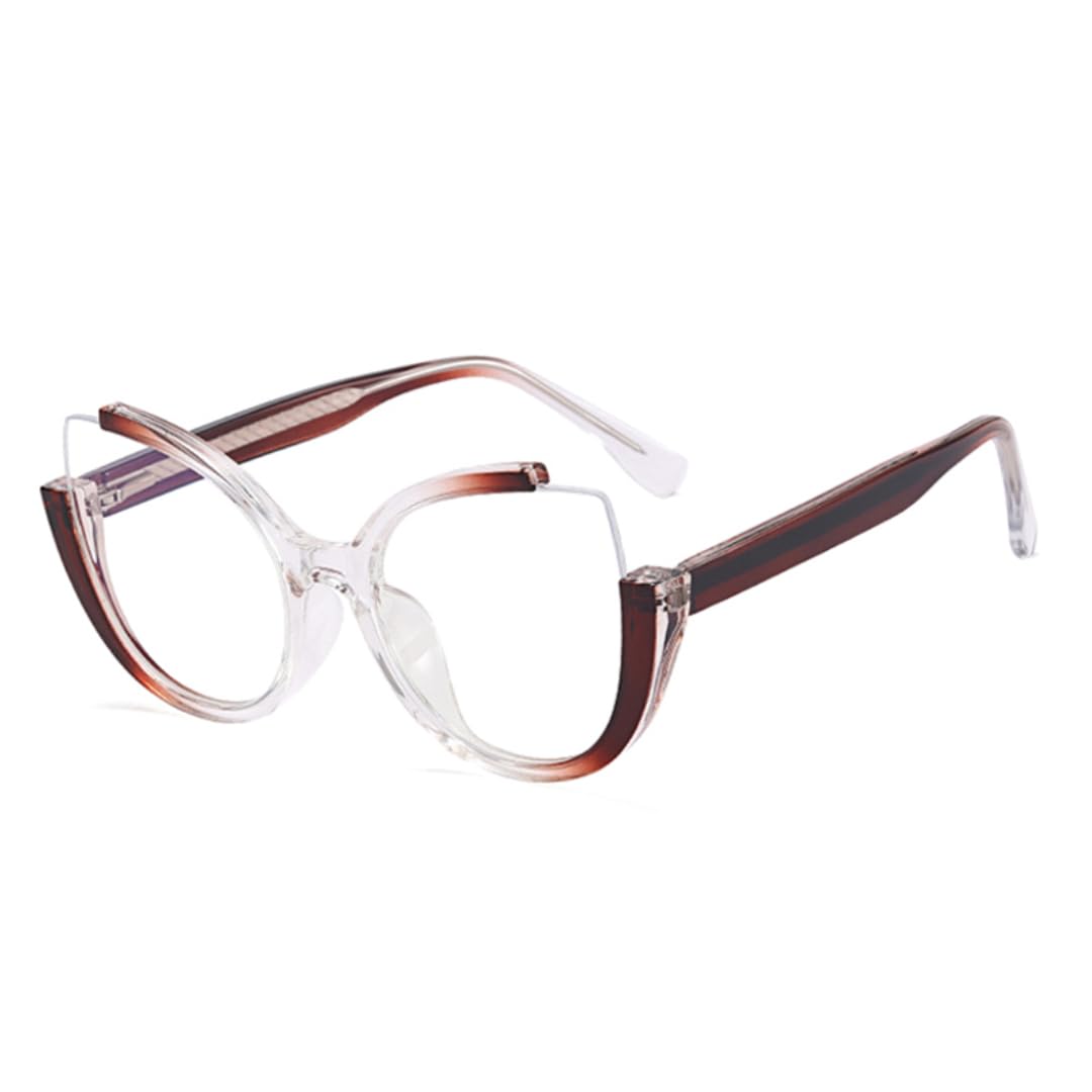 Okulary przeciwsłoneczne damskie w stylu retro, półramkowe, kocie oczy, przezroczyste, męskie, sprężynowe, gradientowe