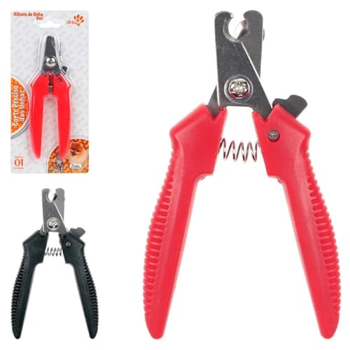 Alicate Tesoura para Cortar Unhas de Animais de Estimação Pet, Gato, Cachorro, 12 cm (Vermelho)
