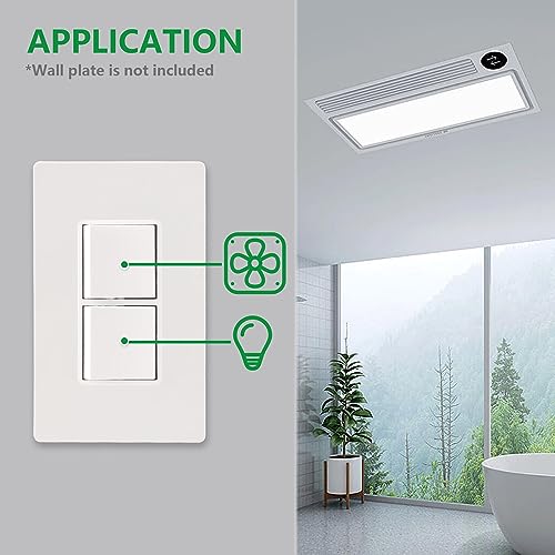 Wengart Duplex Rocker Combination Decorator Switch,120-277Vac 15A,Ground Terminal,Residential/Commercial Grade,2 Individual Switches,Ul Listed,Wall Plate Is Included,Pack Of 2 #TOP3