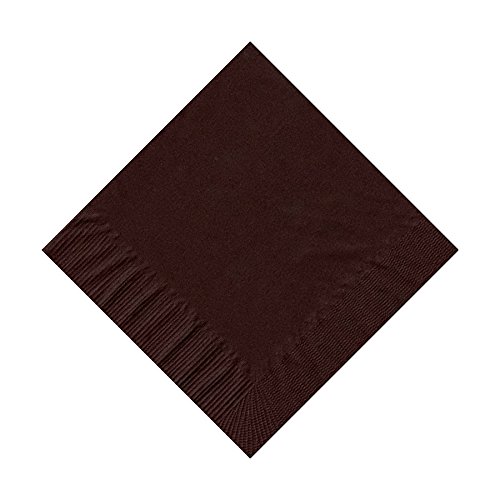 50 Plain Solid Colors Beverage Cocktail Napkins Paper - Brown