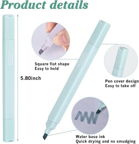 Image of Aesthetic Cute Highlighters, Bible Pastel markers and Pens, No-Bleed School Supplies and Office Journal DIY Home (Two Side Highlighters Pen) birthday return gifts for kids