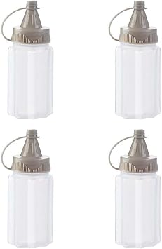 4pcs Mini Jam Squeeze Bottle Jar with Lid | Portable, PP Material, Easy Clean, Sauce Seasoning Storage