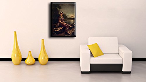 Image of Tallenge - Radha In The Moonlight - Raja Ravi Varma Mythology Collection - Medium Canvas - Framed (17 x 24 inches)