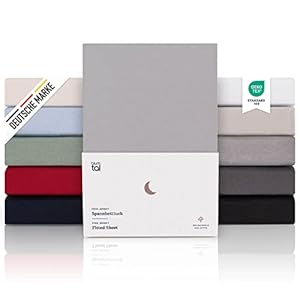 Blumtal® Premium Spannbettlaken 270x200 cm Boxspringbett Jersey - Oeko-TEX zertifiziertes Bettlaken 200x270 Baumwolle - Spannbettlaken 270x200 Familienbett - Spannleintuch 270x200 in Dunkelgrau