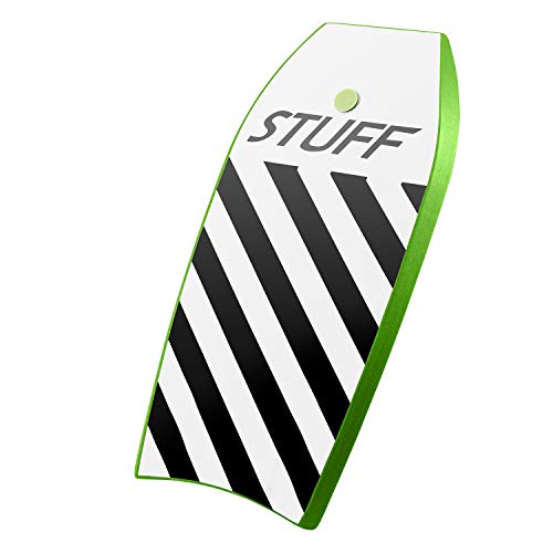 Grande Juguete Body Board 41\" with EPS Core Slick Bottom and Leash for Kids and Adults (Green)