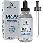 Wellova DMSO 99.9% Pharmaceutical Grade with 99.9% Purity & Low Odor - 4oz (Dimethyl Sulfoxide) Clear Glass Bottle with Dropper