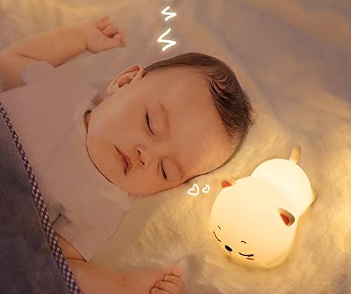 Miniatura 2 de Linda luz nocturna para niños, lámpara de noche para dormitorio de niños, bebé, batería portátil de silicona, luz nocturna LED para guardería (lindo