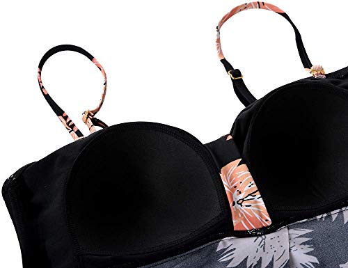 Image of Hilor Women's Flyaway Tankini Top Bandeau Swimsuit Flowy Bathing Suit Tummy Control Swimwear