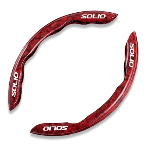 スズキ ソリオ ソリオバンディット 車ハンドルカバー ソリオ ソリオバンディット MA36S MA46S MA37S 軽自動車木目ステアリングホイールカバー 普通車 多車種適応 O型 D型 簡単取り付け 通気性よし 滑り止め汗 四季汎用 握り心地よい(レッ