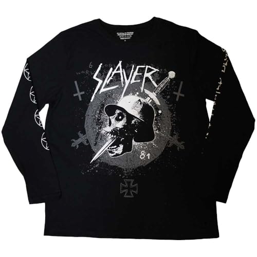 Image of Slayer Dagger Skull Long Sleeve T Shirt L Black