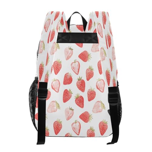 Cute Watercolor Strawberry Clear Backpack - Stadium Approved Large 15.7-inch Waterproof Transparent Bag for Sports, Concerts, Work, Travel#1003