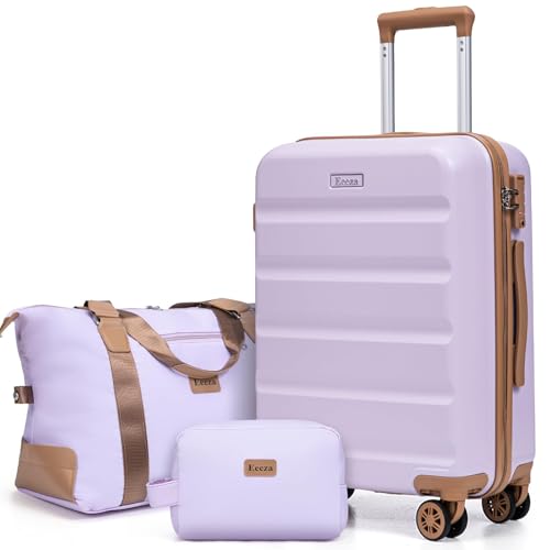 Luggage-Sets-3-PieceSuitcases-with-WheelsCarry-On-Luggage-SetABS-Hard-Case-Luggage-with-TSA-Lock-Spinner-Wheels3-Piece-SetsPurple20DBTB Luggage Sets 3 Piece,Suitcases with Wheels,Carry On Luggage Set,ABS Hard Case Luggage with TSA Lock Spinner Wheels(3 Piece Sets,Purple(20"/DB/TB)) - Image 1