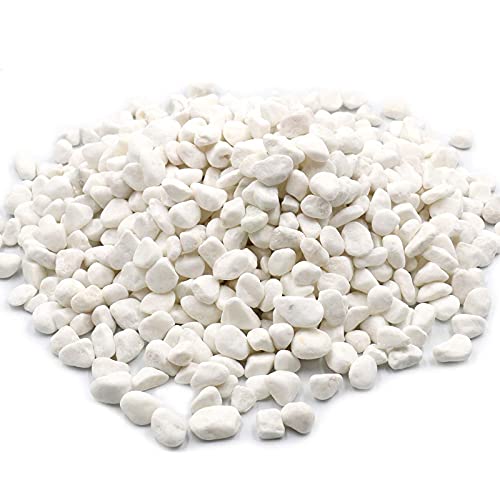 Piedras Decorativas Jardin de marmolina Blanca Naturales. Grava Jardin para Decoracion Exterior para Plantas de Interior o Relleno de jarrones Decorativos Modernos. (500gr)