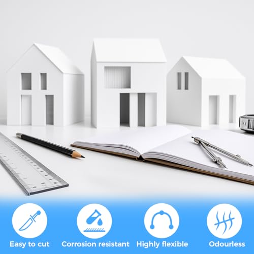 KineticKraft 8 Stück Kunststoffplatte Weiß, Polypropylen Platte Weiß, A4 Kunststoffplatten 30 x 21 cm, 1mm Dick Hart Plastikplatte, für Modellbau, Heimdekoration Basteln Architektur Diy Projekte