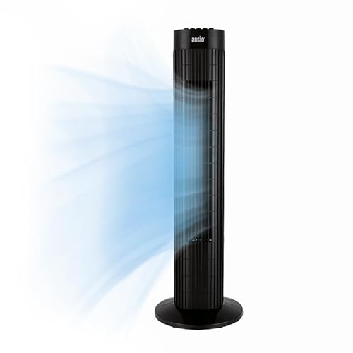 ANSIO Tower Fan 30-inch For Home and Office, 3 Hours Timer, 3 Speed Oscillating Fan - Black