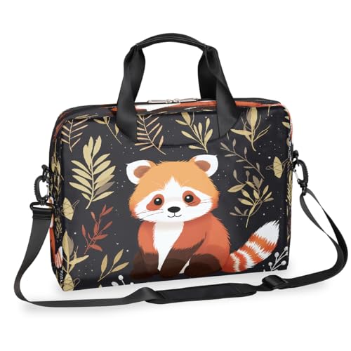 Cute Animal Raccoon Leaves Maletín para Laptop 16 pulg miniatura 1