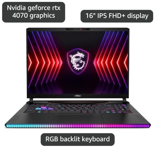 Image of MSI GE68HX Raider 16 inch 144Hz FHD+ Gaming Laptop, 14th Gen Intel 24-Core i9-14900HX, GeForce RTX 4070, 32GB DDR5 RAM, 1TB SSD, RGB Backlit, Wi-Fi 7, Windows 11 Home