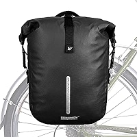 Rhinowalk Sacoche De Vélo étanche 22 L – Sac à Dos Convertible, Imperméable, Pour Ordinateur 15 Pouces, Vert, Avec Crochets Caoutchoutés