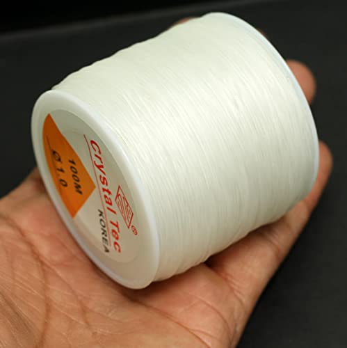 Image of Beadsnfashion 100M Elastic Thread for Jewellery Making (1.0 mm) - Clear Elastic String for Jewellery Making, Strong Stretch Cord for Beading & Crafts.