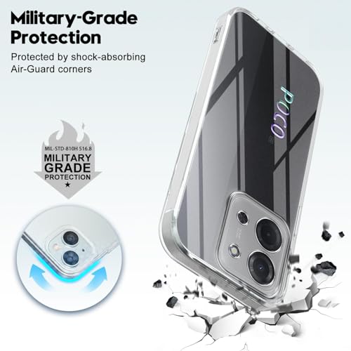 Image of Jkobi Silicone Back Cover Case for Poco C85 5G (Clear Shockproof Case with Camera Protection | Soft and Flexible | Transparent)