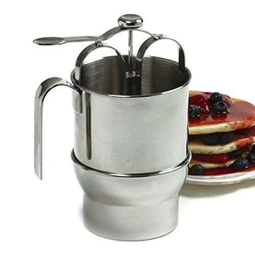 Norpro 18/10 Stainless Steel Jumbo 4 Cup Pancake Waffle Batter Pitcher Dispenser by Norpro - Used condition - US$22.83