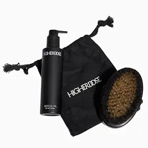HigherDOSE Supercharge Copper Body Brush and Ritual Oil - Lymphatic Drainage Dry Brush to Accelerate Drainage of Toxins with Ion Charged Bristles - Ayurvedic Nourishing Body Oil for Dry Skin (2 Pcs)