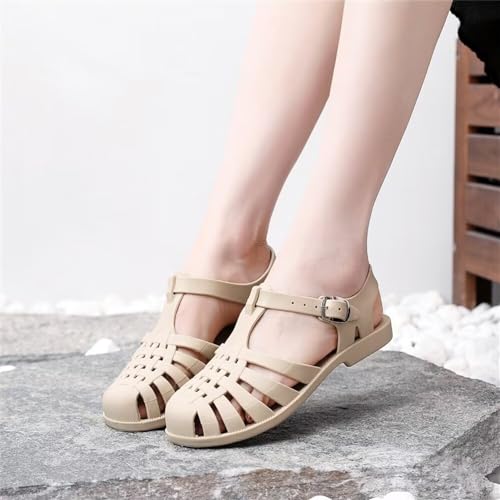 Image of Hee grand Crystal Jelly Heel Sandals for Women Summer Beach Jelly Shoes