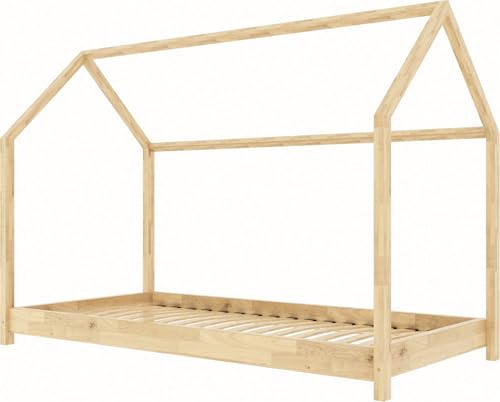 Lit Maison Enfant Pin 80x160 Cm – Lit Cabane en