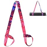 Yogamatte Tragegurt aus Baumwolle, Verstellbare Yogamatten Carrying Strap für Alle Yogamatten Größen, Elastisch Yoga Gurt für Pilates Training Aerobic Outdoor Sportmatten, 150±5*3.8 cm (Ohne Matte)
