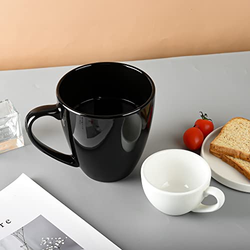 Taza de café grande cerámica 39oz con asa negra miniatura 6
