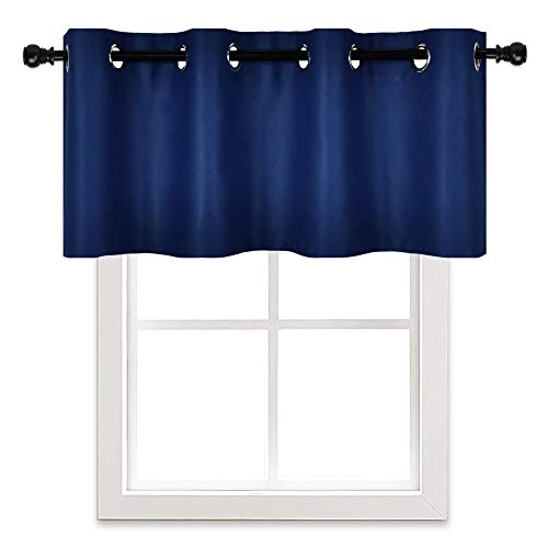 image for DECOVSUN Solid Grommet Top Valance for Kitchen Blackout Curtain Valanc