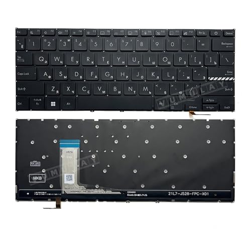 US/RU/�X�y�C����L�[�{�[�h�AASUS�ƌ݊����AVivobook�ƌ݊����AX1404 X1404ZA X1404VA S1404ZA S1404Z S1404VA S1404V A1404 F1404 M1404(Black US Backlit)