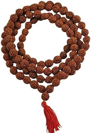 Original Rudraksha Mala with Certificate for Wearing and Japa Mala (5 Mukhi Mala, 108 beads Mala Rosary Garland), M, Rudraksha bead, No Gemstone