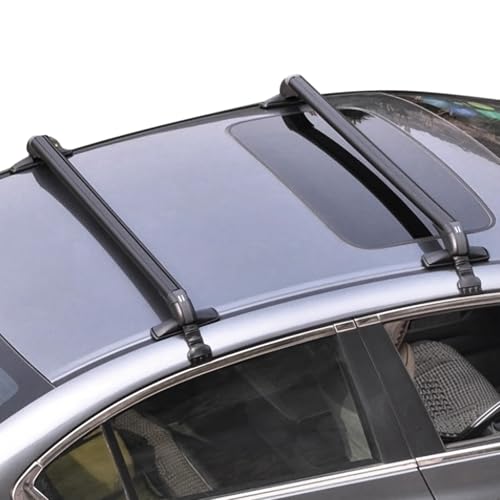 43inch Universal Car Roof Rack, Aluminum Car Roof Rack Cross Bars, Anti-Theft Lock, Adjustable Window Frame for Bike Kayak Cargo Luggage, 42.91-44.88 inch Distance Between Rain Grooves, 165LBS Load