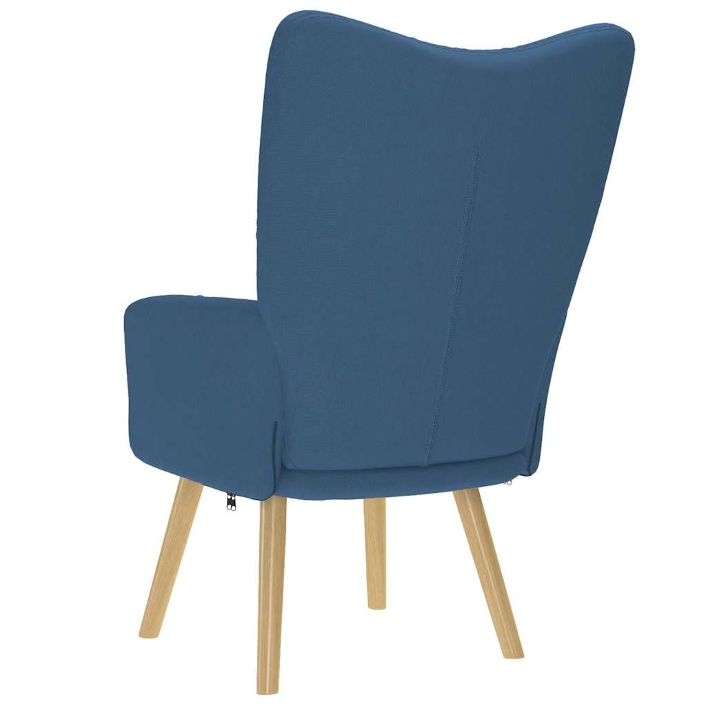Poltrona relax imbottita con struttura in metallo e rivestimento in tessuto, comoda poltrona singola con braccioli, per soggiorno e salotto, dimensioni: 61,5 x 69 x 95,5 cm, colore: blu