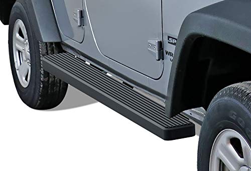 APS (Black Powder Coated 6 inches Running Boards Side Bars Side Steps Compatible with Jeep Wrangler JK 2007-2018 4-Door (Factory sidesteps or Rock Rails Have to be Removed)