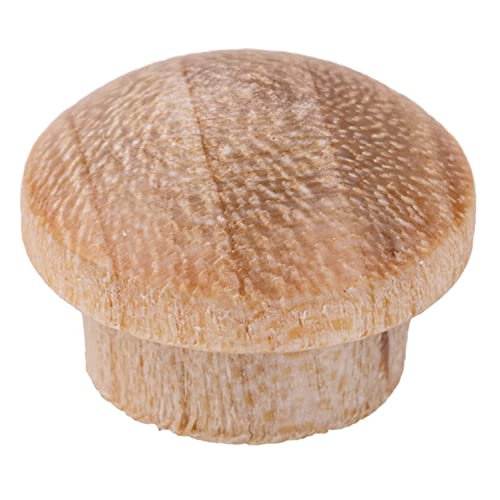 Image of Mushroom Birch Screw Hole Button Plugs | 1 /4 inch Diameter | Pack of 50 Approx. | Wood Turned End Grain Round Mushroom Head with Shoulders | UA-057-BW