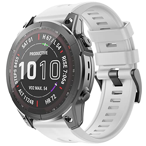 OVERSTEP Compatible with Fenix 7 Watch Band, 22mm Width Soft Silicone Watch Strap for Garmin Fenix...