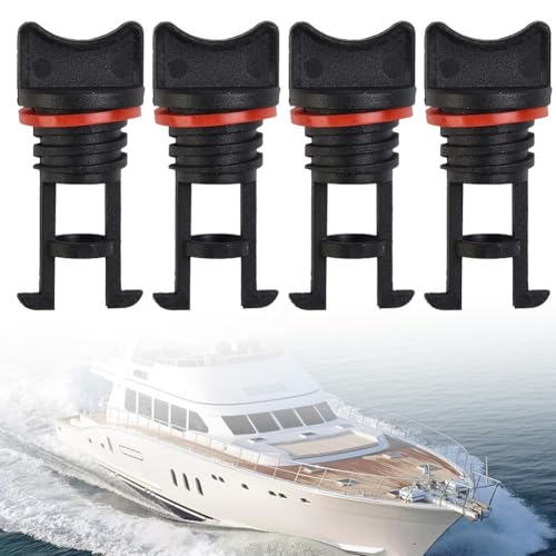 Tappi di scarico di ricambio per imbarcazioni marine, confezione da 4 con capocorda di fissaggio e rondelle