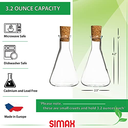 Simax Oil And Vinegar Dispenser Set, Borosilicate Glass Kitchen Oil Dispenser Set With Cork Top, Olive Oil And Vinegar Dispenser Bottle, Oil Vinegar Dispenser Set, Olive Oil Cruet Set Of 2-3.2 Oz #TOP2