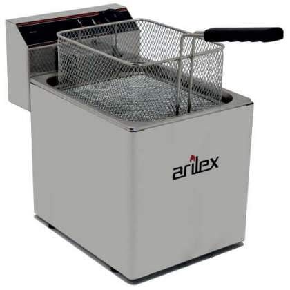 Freidora eléctrica ARILEX sin grifo capacidad 10 litros con potencia 3,5 kw monofásica con contactor EVO10. Medidas 265x495x325mm