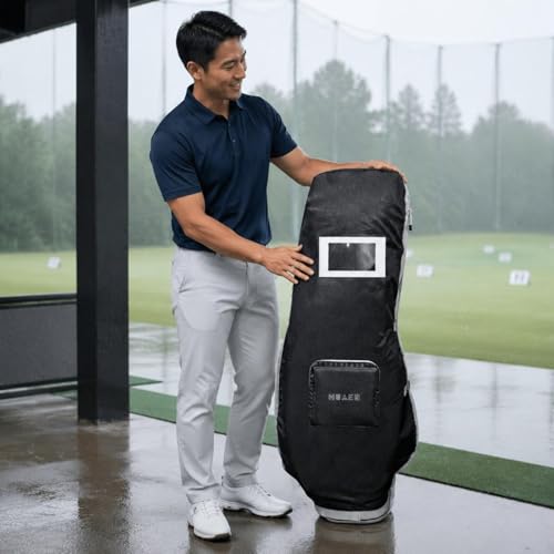 Protector para bolsas de golf impermeable con acabado rosa y cremallera 5
