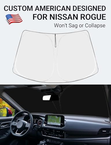 Image of Proadsy Windshield Sun Shade Custom Fit Nissan Rogue 3rd Gen.(Not for Rogue Sport) 2021-2026 4-Layer Foldable Front Sunshade Protector Sun Visor Blocks UV Rays Keep Car Cooler Accessories
