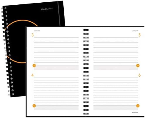 AT-A-GLANCE® Plan.Write.Remember.® 2-Days-Per-Page Planning Notebook, 6" x 9", Black