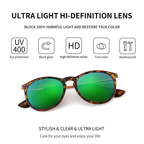 Image of SUNGAIT Premium Vintage Round Sunglasses for Women Men Classic Retro Style