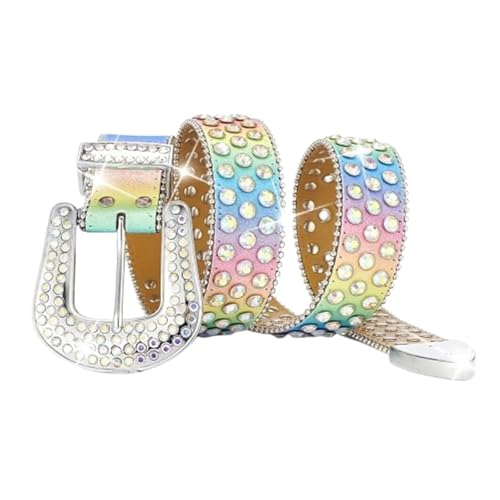 Ceinture en strass style western avec rivets scintillants et finitions de qualité