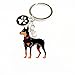 Produktbild Zoonpark®-Hunde-Schlüsselanhänger, süßer kleiner Hunde-Schlüsselring, aus Metall, Metall, Dobermann, Small